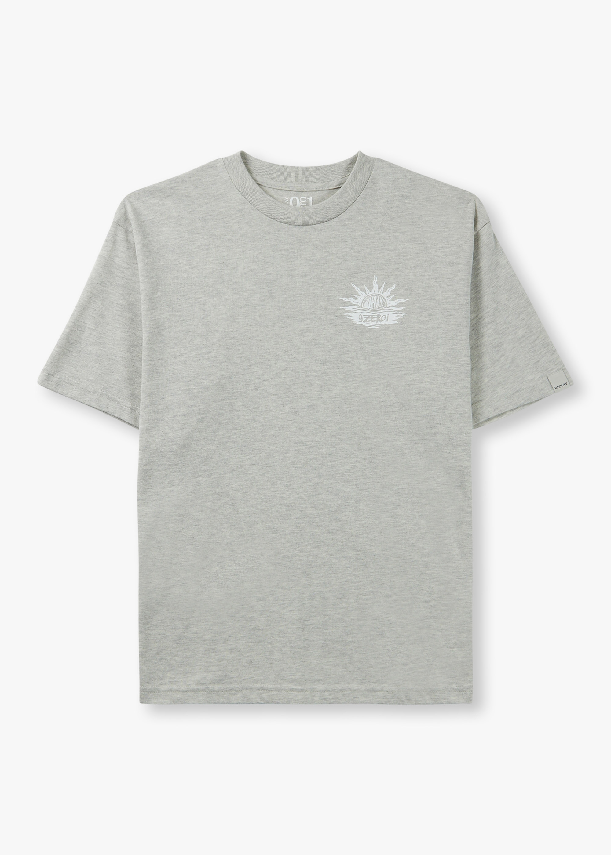Replay Mens 9zero1 Back Graphic T-Shirt In Grey