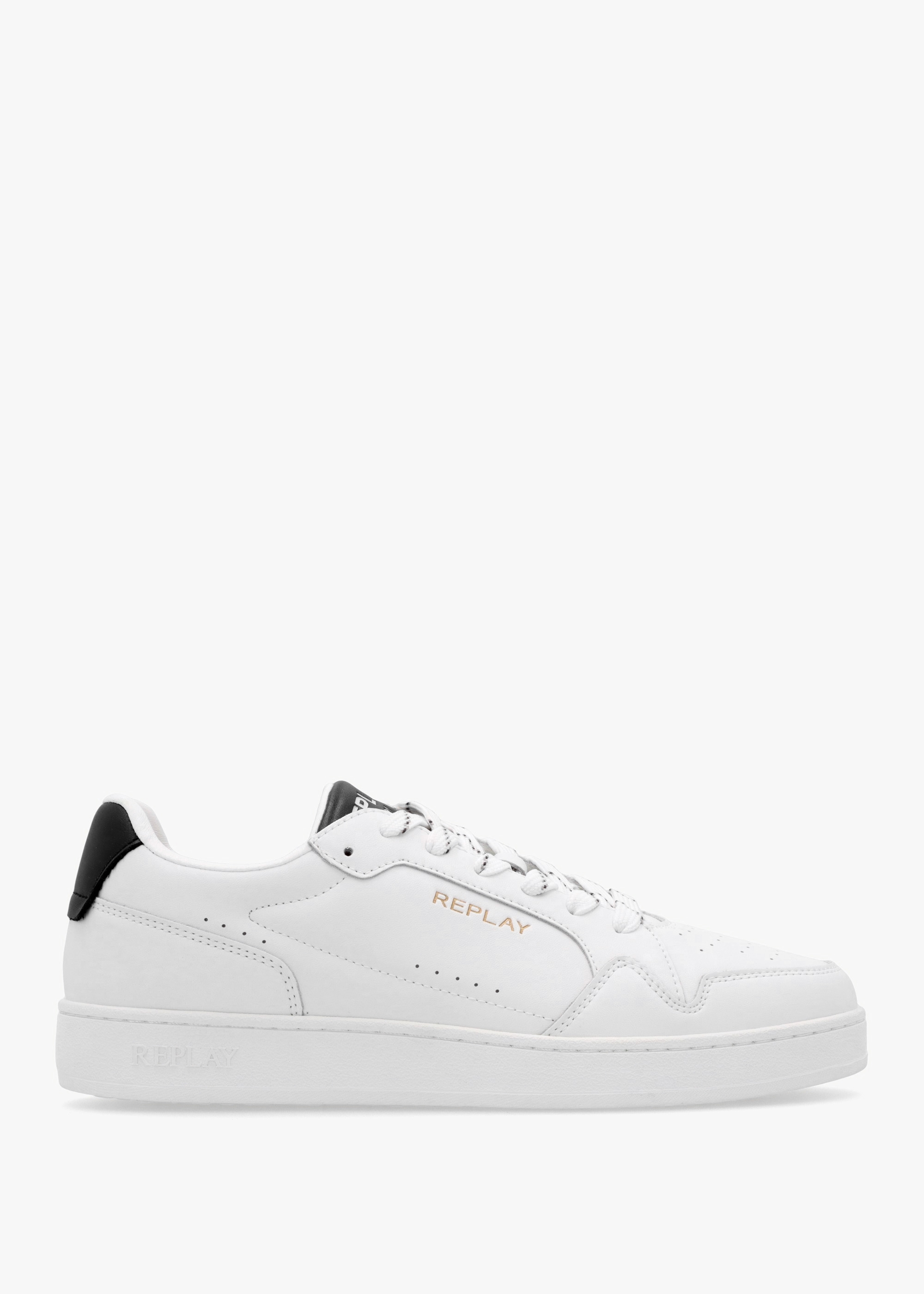 Replay Mens Smash Choice Leather Trainers In White
