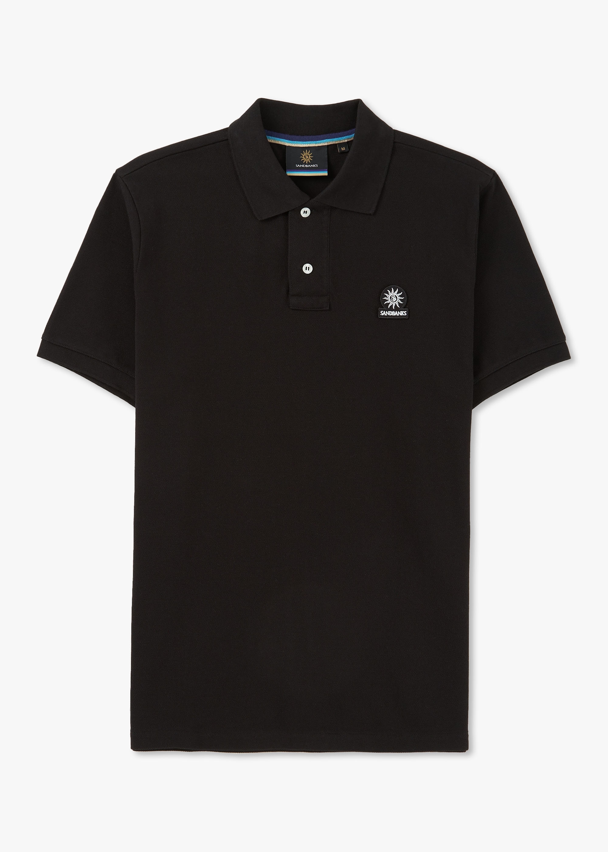 Sandbanks Mens Badge Logo Polo Shirt In Black