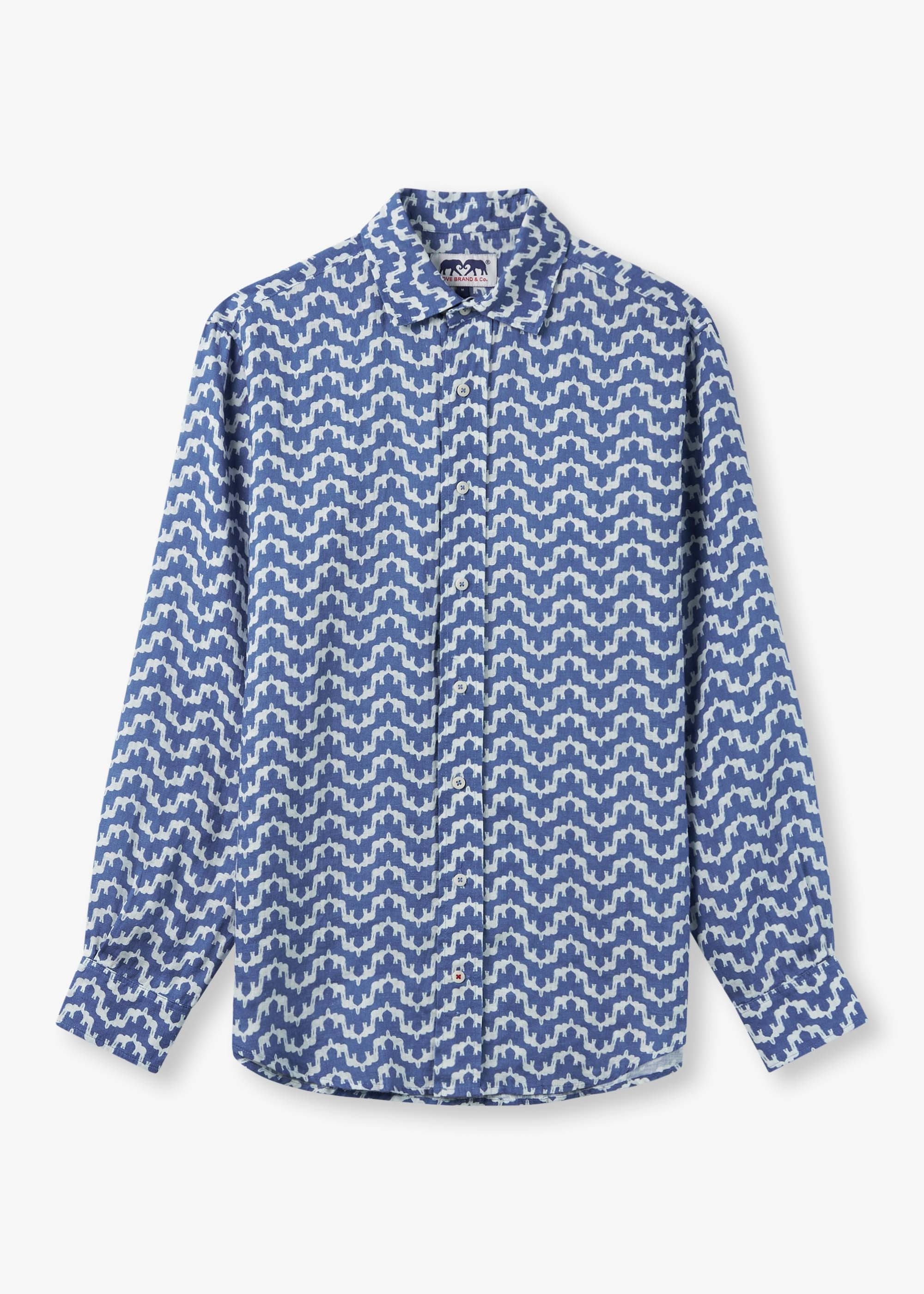 LOVE BRAND Mens Abaco Printed Shirt In Elephant Palace