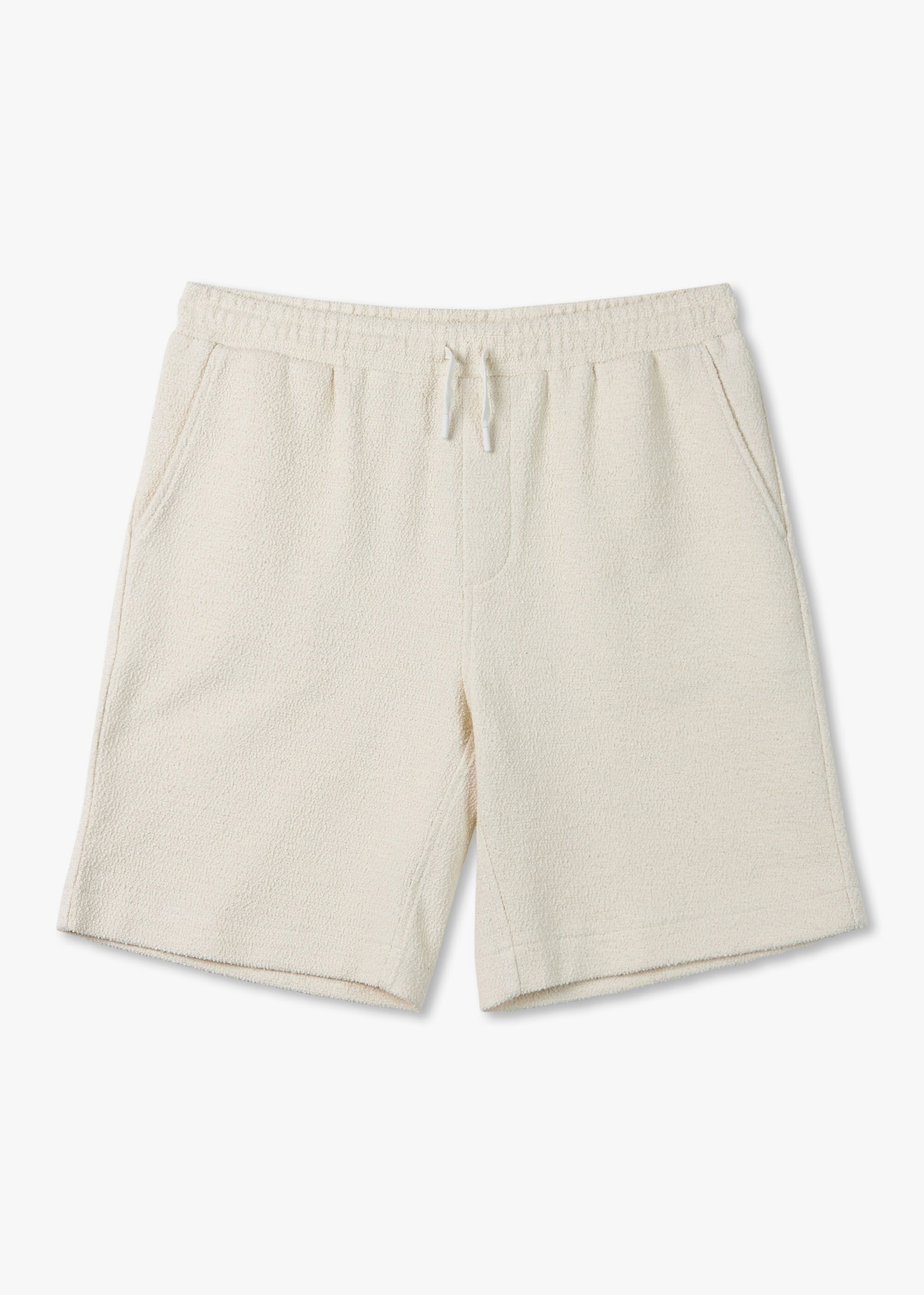 Che Mens Dapper Boucle Shorts In Ivory