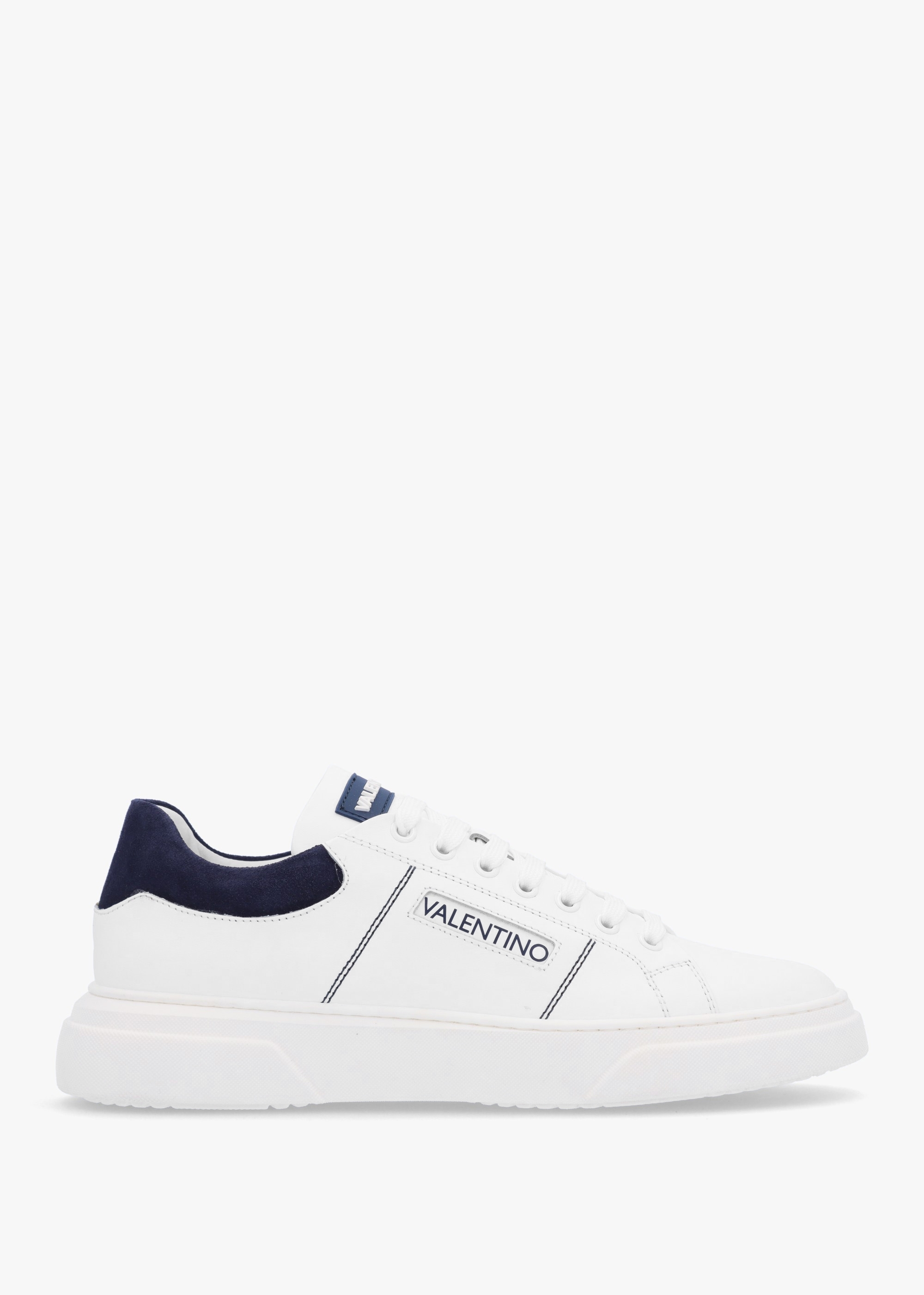 Valentino Mens Stan S Lace Up Trainers In White Blue