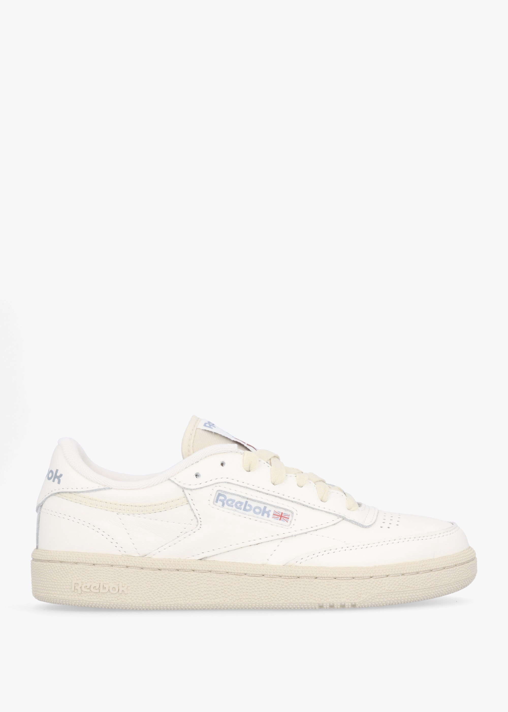 Reebok  Womens Club C 85 Leather Tennis Trainers In Chalk/Paper White/Vintage Blue
