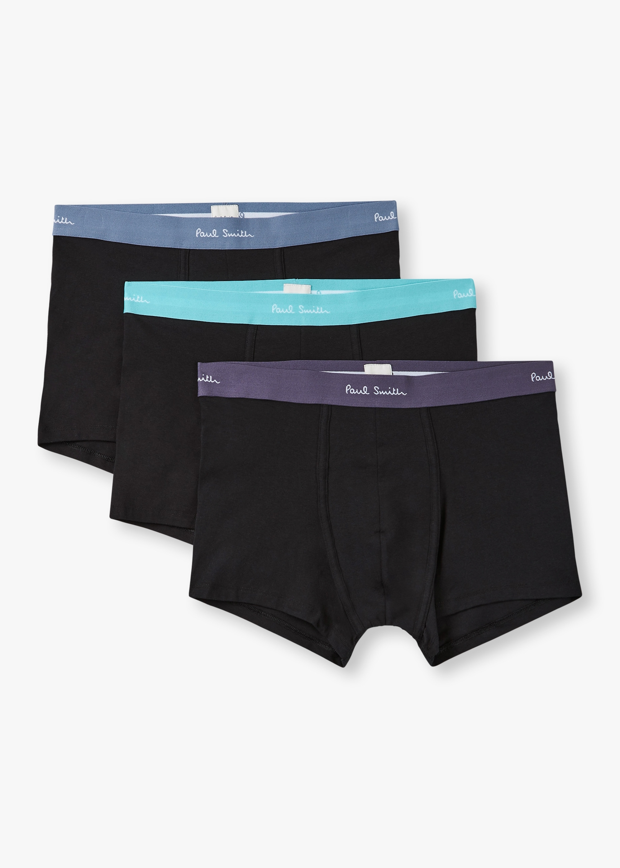 Paul Smith Mens 3 Pack Black Contrast Waistband Trunk In Black