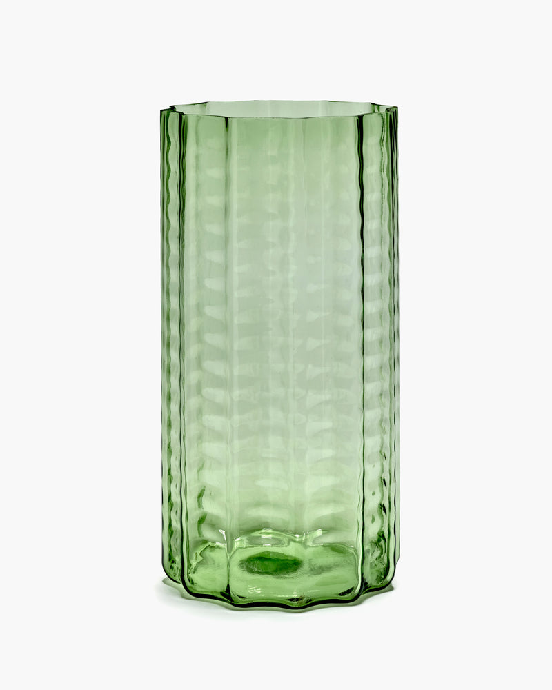 Serax Green Transparent Waves 02 Vase by Ruben Deriemaeker