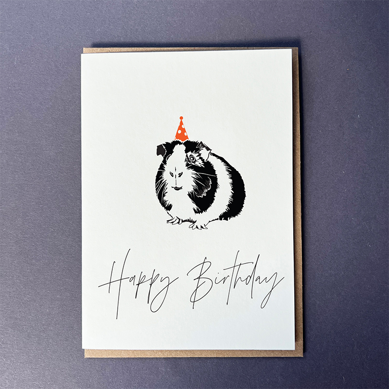 Penguin Ink Birthday Guinea Pig Card