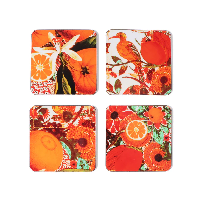Diana Wilson Arcana Orangello Design Coasters - Set of 4