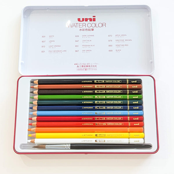 Mitsubishi Uni Watercolor Pencils Tin Of 12