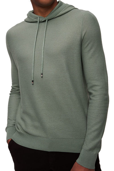 Hugo Boss Trapani Knitted Cotton Blend Hoodie In Open Green 50511771 373