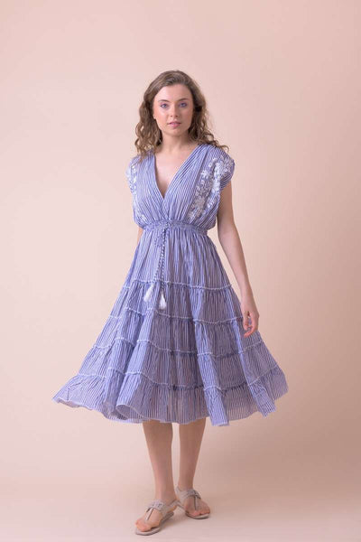 Handprint Dream Apparel Trixie Dress/blue Stripe