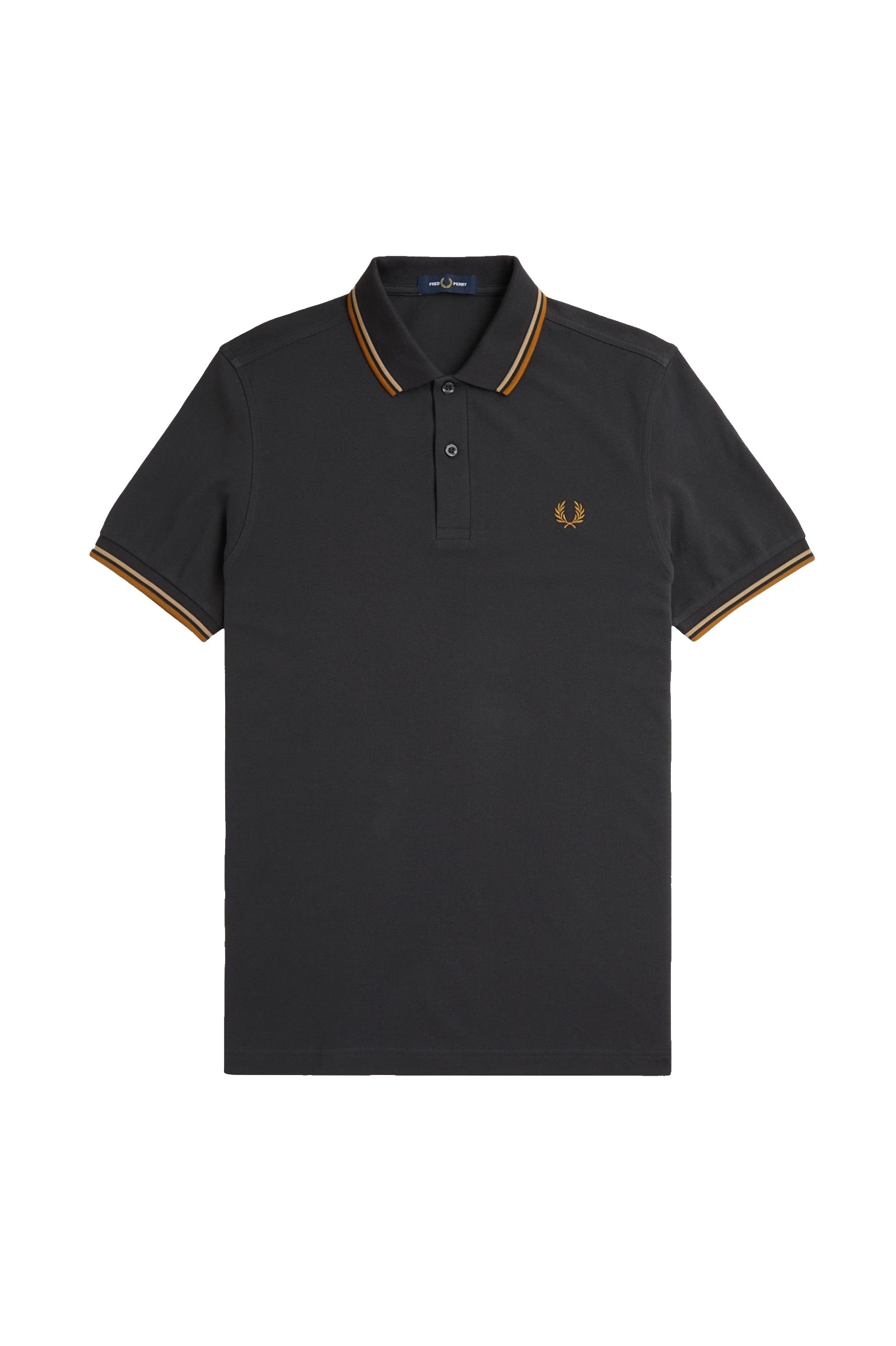 Fred Perry Slim Fit Twin Tipped Polo Anchor Grey / Warm Stone / Dark Caramel