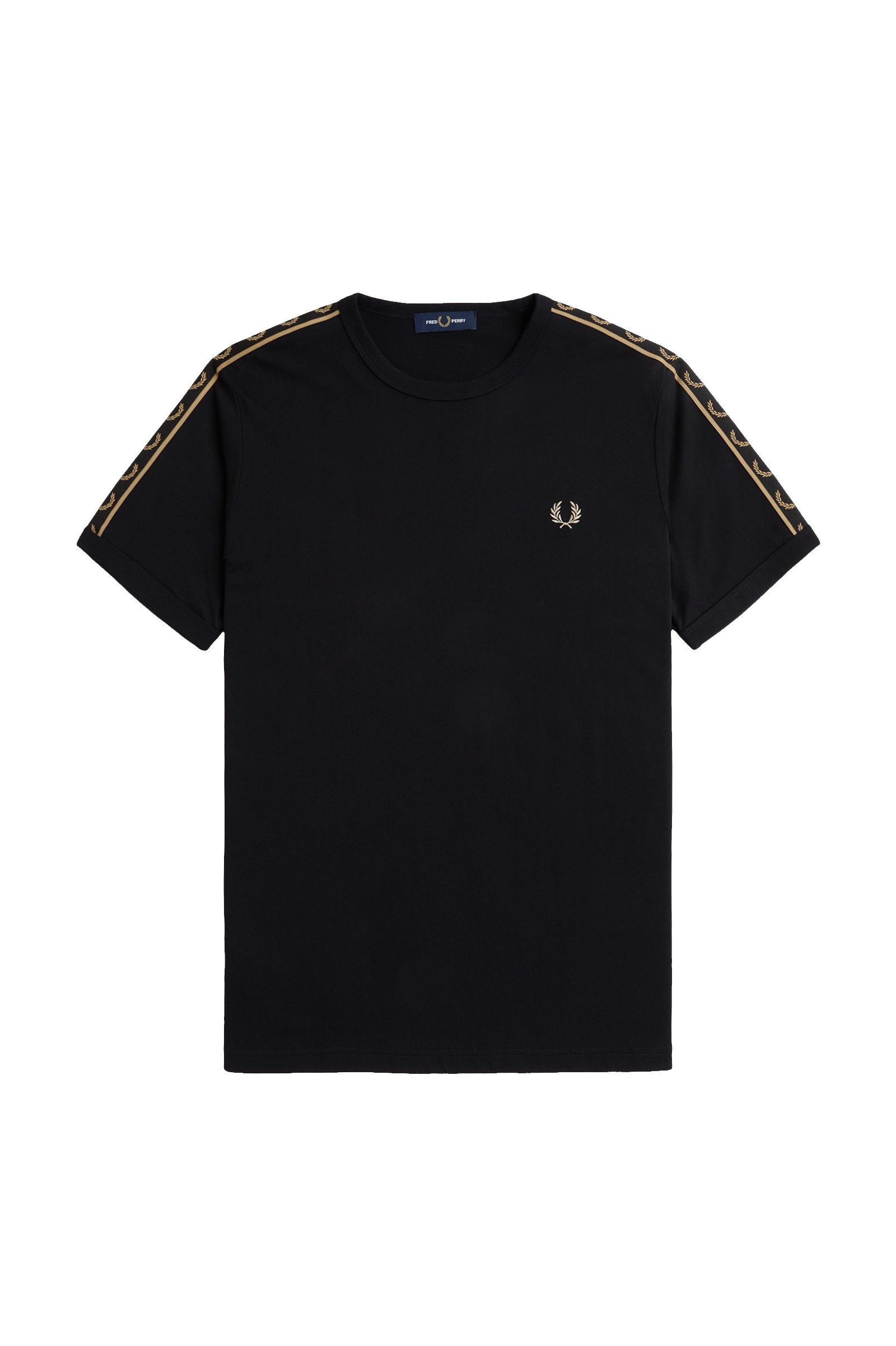Fred Perry Taped Ringer T-Shirt Black / Warm Stone