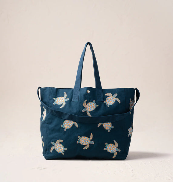 Elizabeth Scarlett Turtle Conservation Carryall Bag - Ink Blue