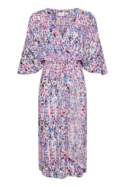 Saint Tropez Everley Wrap Dress In Pink Ikat Print