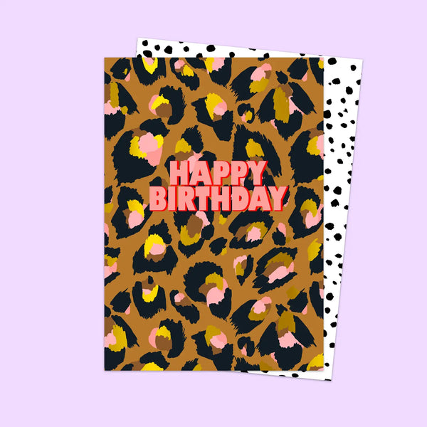 Eleanor Bowmer Happy Birthday Leopard Print Card