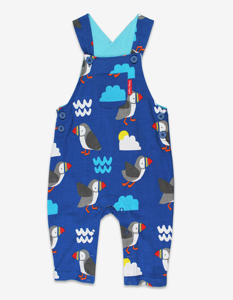 Toby Tiger Organic Puffin Print Dungarees