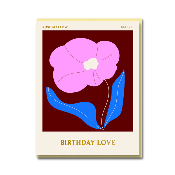 1973 Darling Clementine Columbia Road - Rose Mallow - Birthday Love Greeting Card