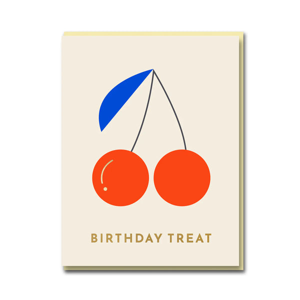 1973 Darling Clementine Sparkle and Spin Birthday Treat Cherries Greeting Card
