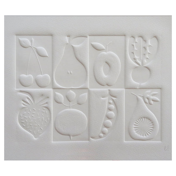 Claire Spencer Fruit And Veg Embossed Print