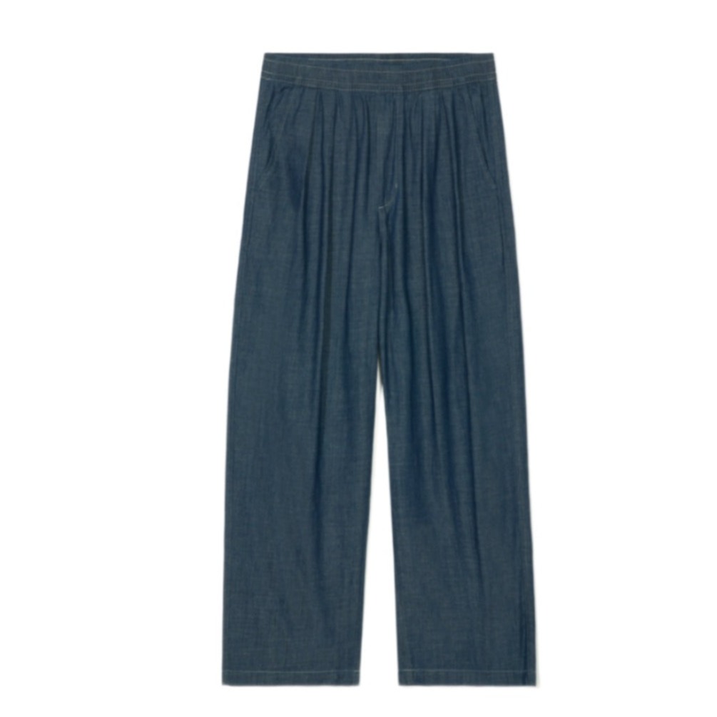 Partimento Stone Washing Denim Wide Easy Pant
