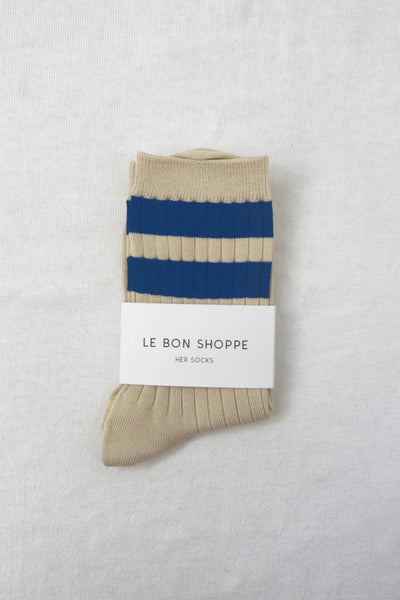 Le Bon Shoppe Le Bon Shoppe Her Varsity Socks In Azure