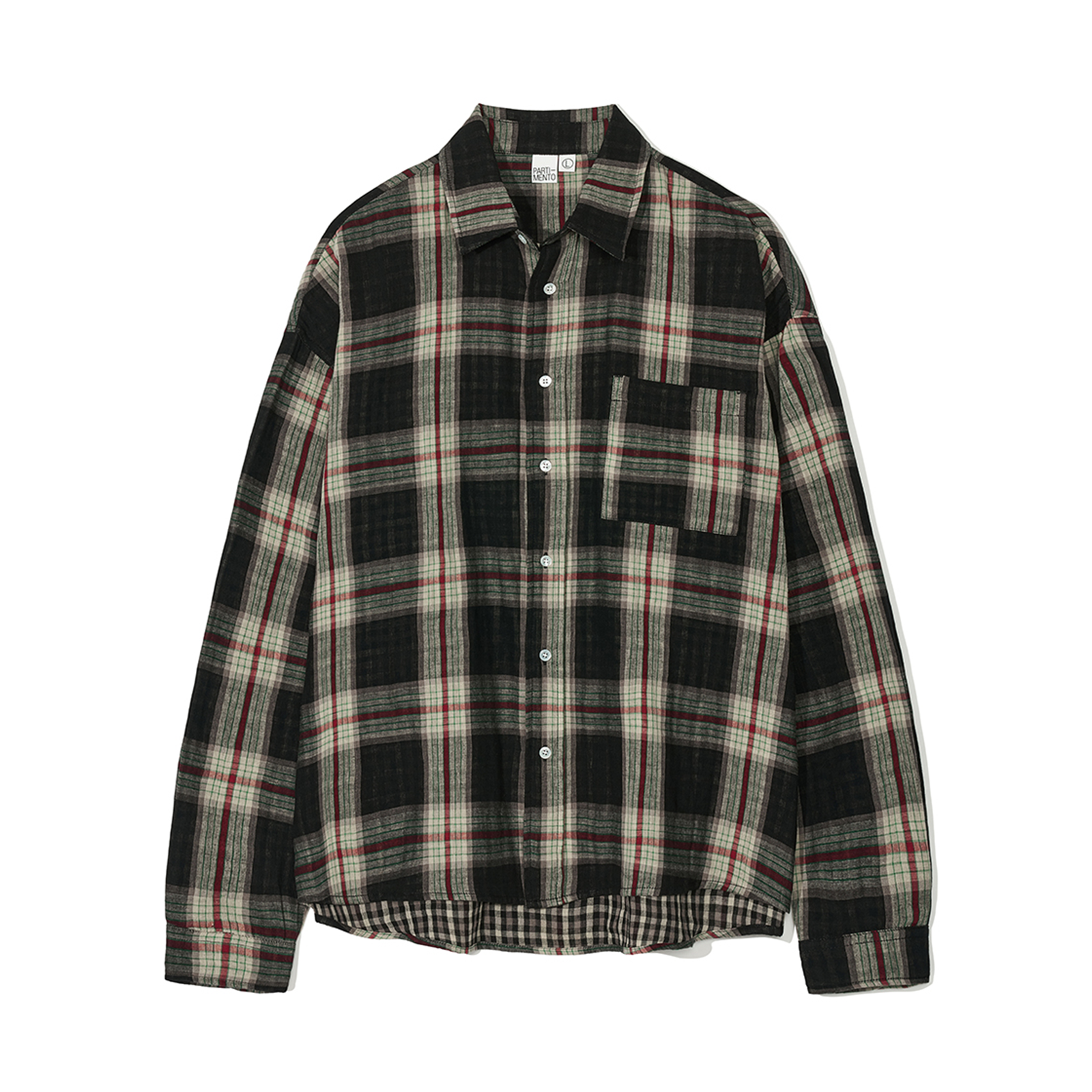 Partimento Reverse Check Shirt in Black