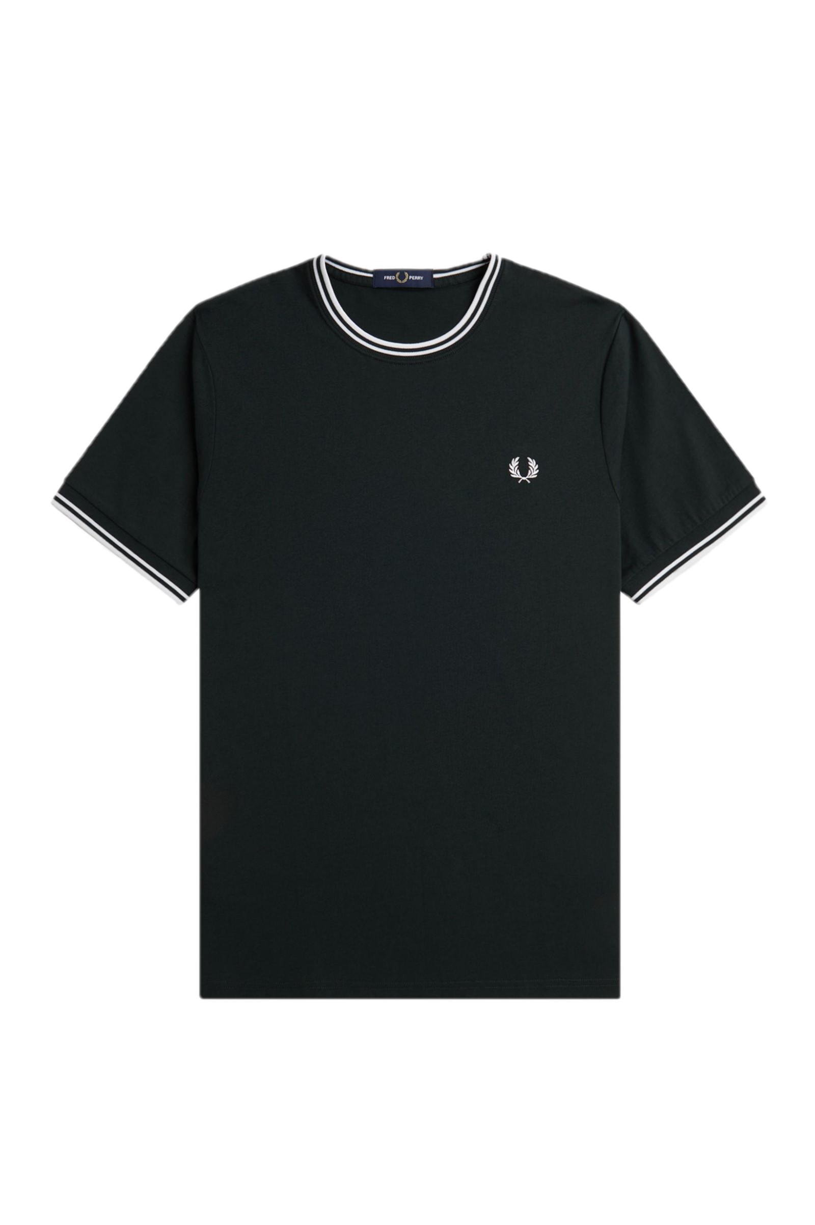 Fred Perry Fred Perry Twin Tipped T-shirt Night Green / Snow White