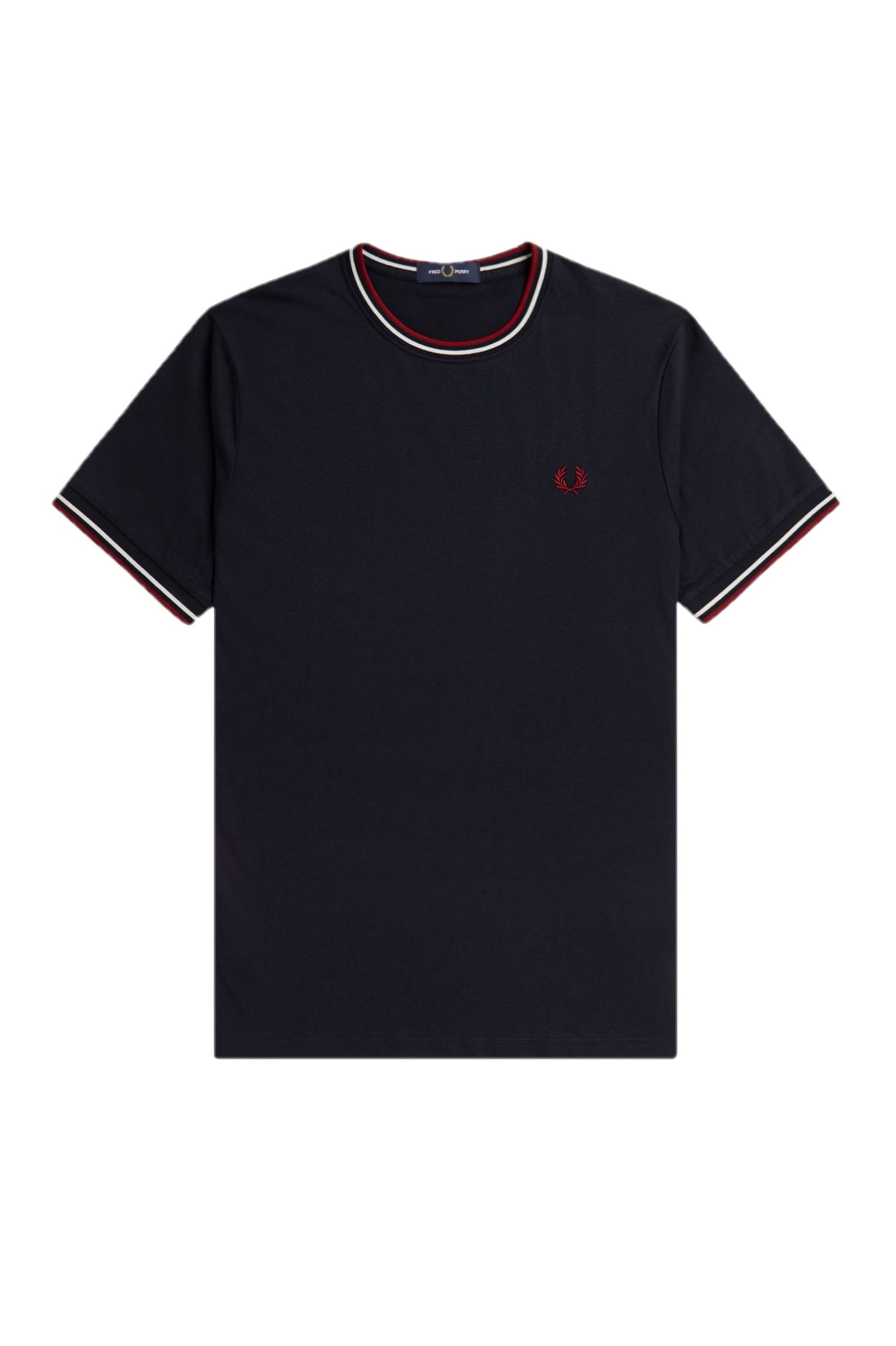 Fred Perry Fred Perry Twin Tipped T-shirt Navy / Snow White / Burnt Red
