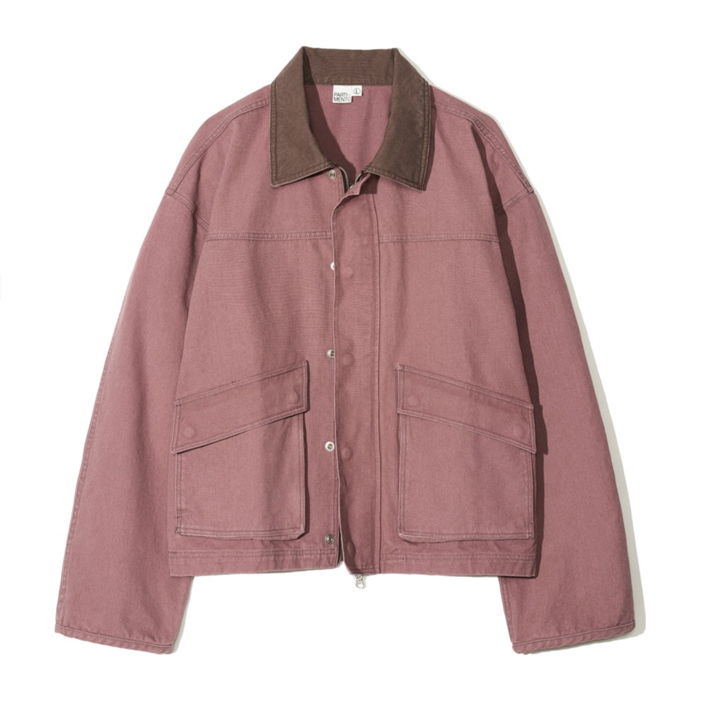 Partimento Vintage Washed Wide Work Jacket in Pink