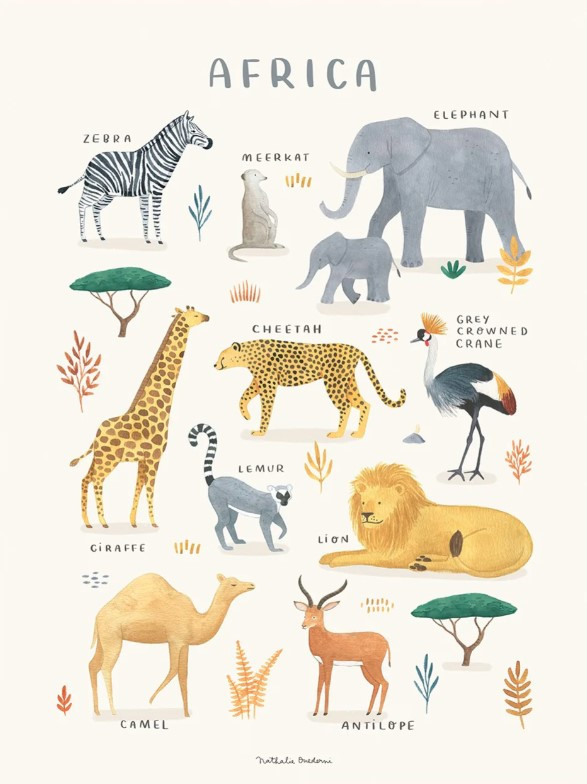 LILIPINSO Poster Living Earth - Animali Dell'africa - Lilipinso