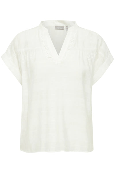 Fransa Tiani Blouse In Blanc De Blanc