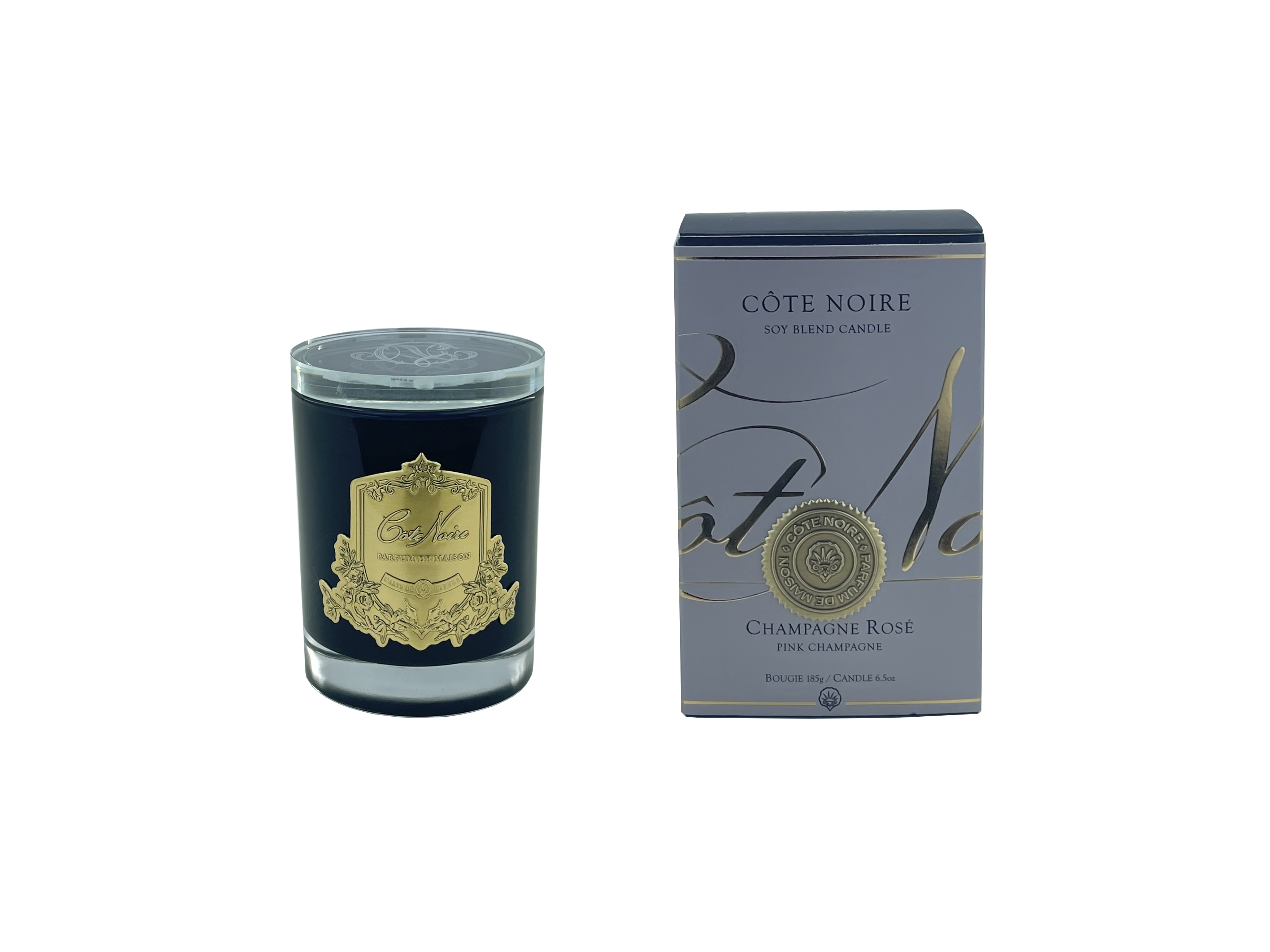 Cote Noire Pink Champagne 185g Soy Blend Candle - Gold