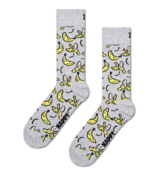 Happy Socks  Light Grey Banana Socks