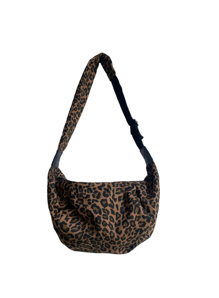 sixton Leopard Print Sling Bag In Dark Brown From