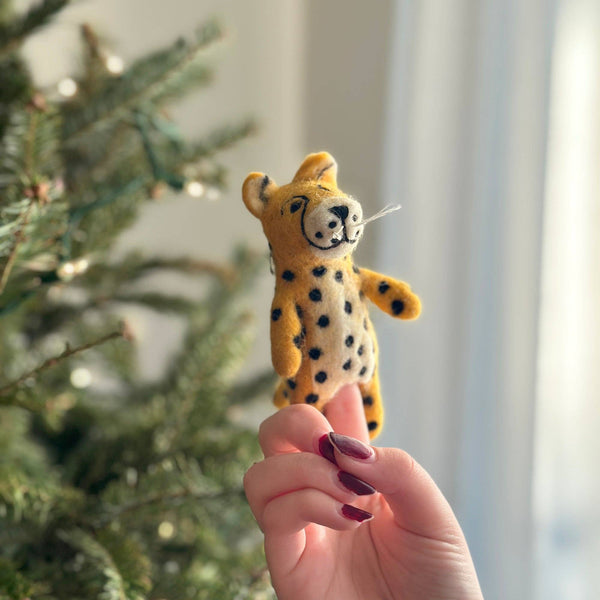 Deer Harbour Design Cheetah Felt Finger Puppet