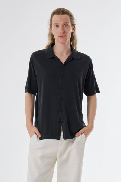 Daniele Fiesoli Italian Silk/cotton Button-up Shirt Charcoal