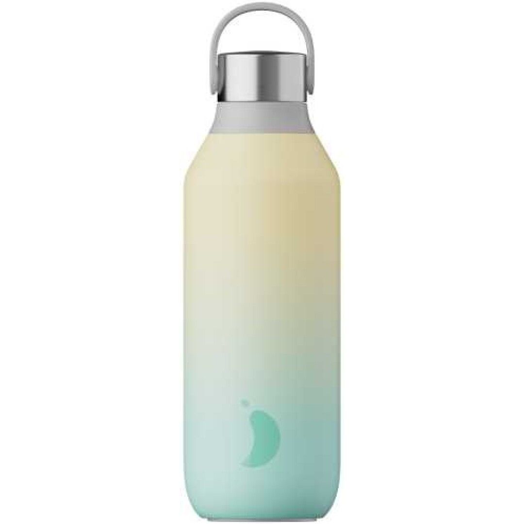 Chilly's 500ml Ombre Dusk Mint and Yellow Stainless Steel Bottle