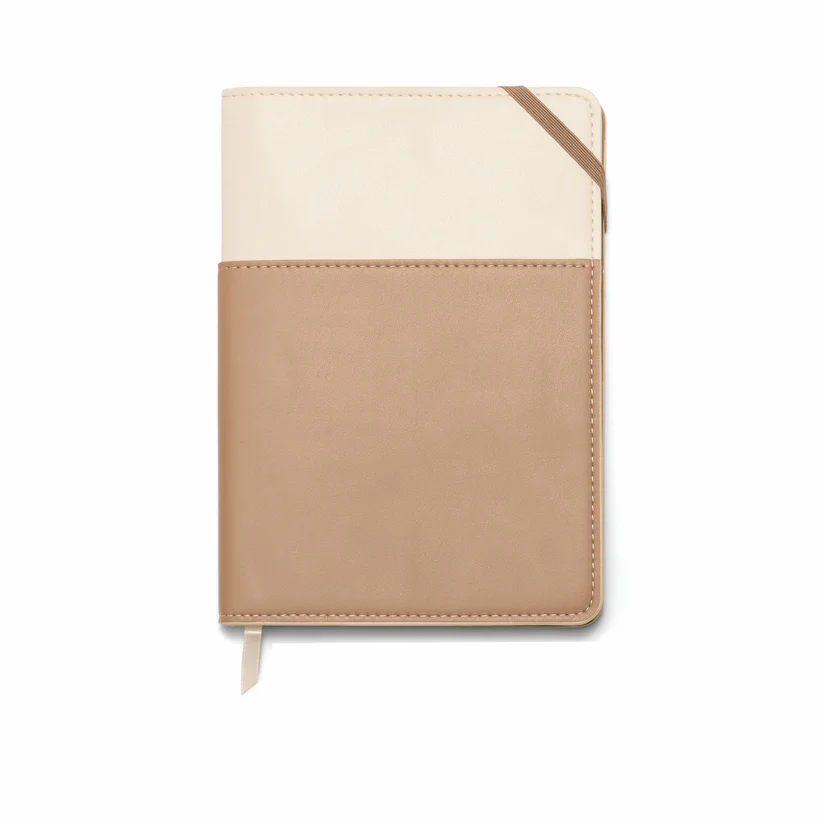 Designwork Ink Vegan Leather Pocket Journal - Ivory & Taupe