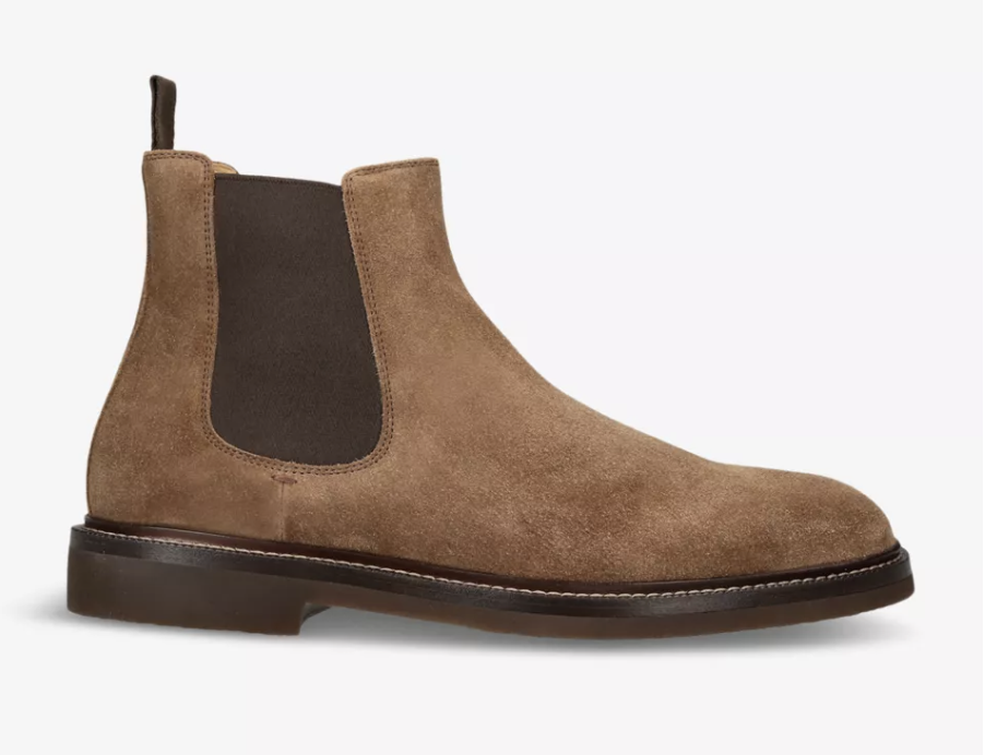 BRUNELLO CUCINELLI Chunky-sole pull-tab suede Chelsea boots