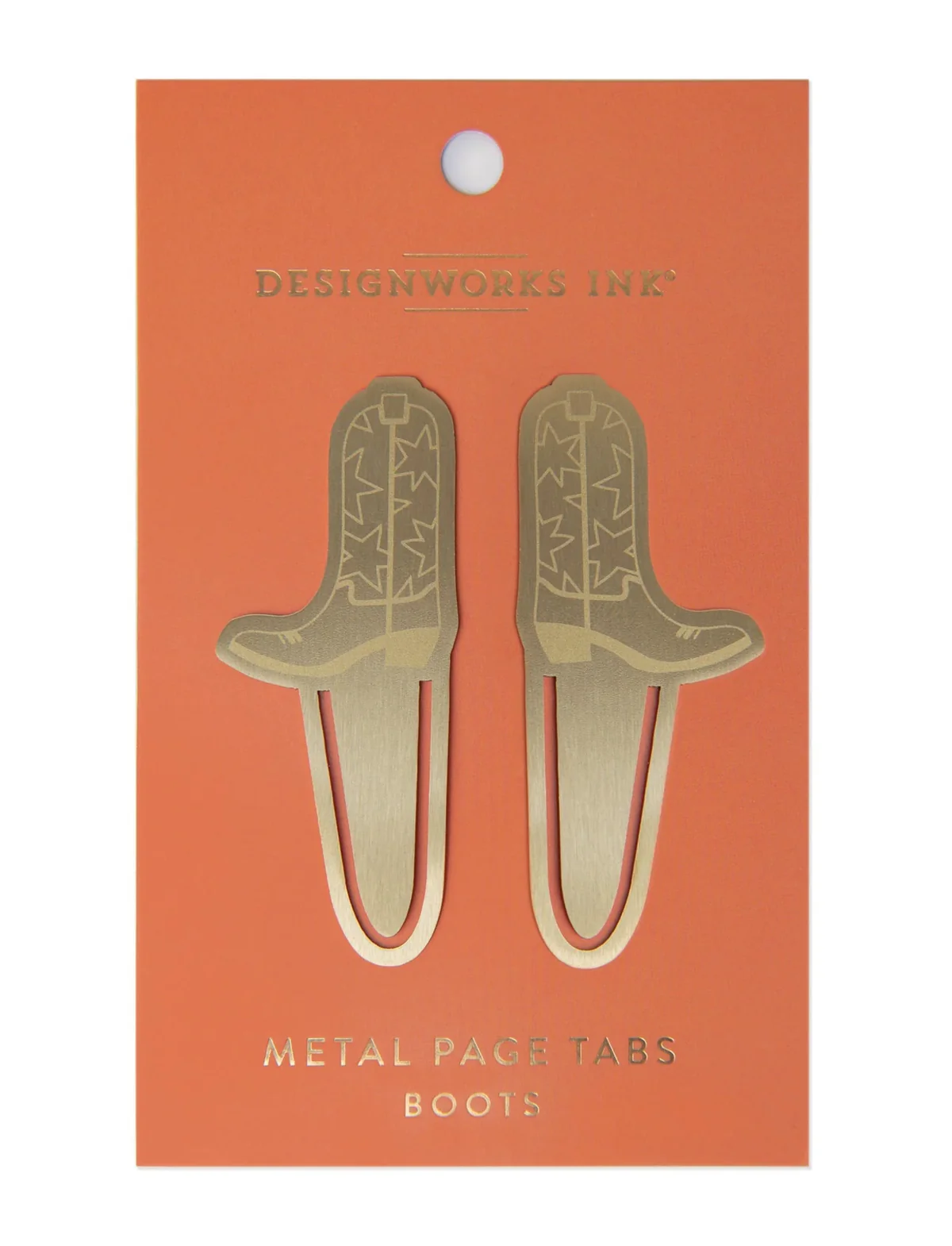 Designwork Ink Brass Page Tabs - Cowboy Boots