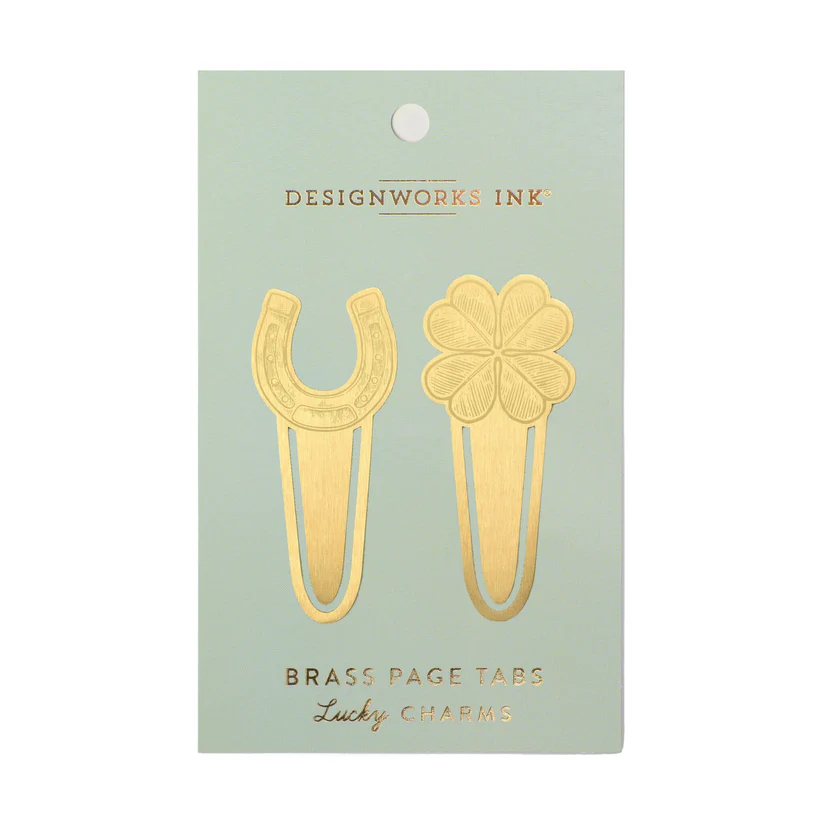 Designwork Ink Brass Page Tabs - Lucky Charms