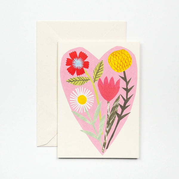 Hadley Paper Goods Floral Heart Card