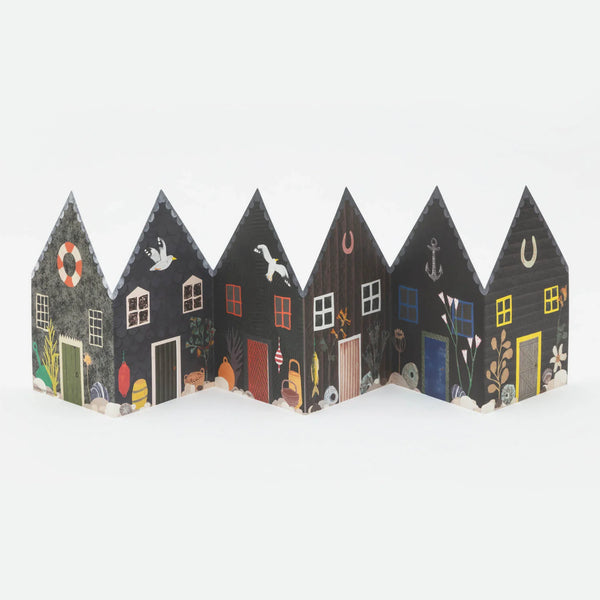 Hadley Paper Goods Fisherman's Huts Concertina Card