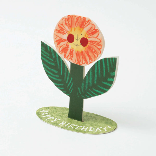 Hadley Paper Goods Happy Birthday Flower Stand-up Card