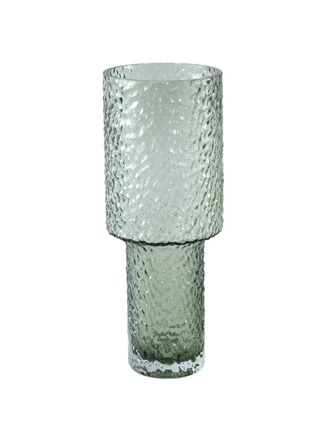 PTMD Blane Green Dotted Glass Vase - Medium