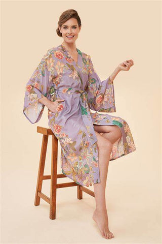 Powder Prancing Tiger Kimono Gown