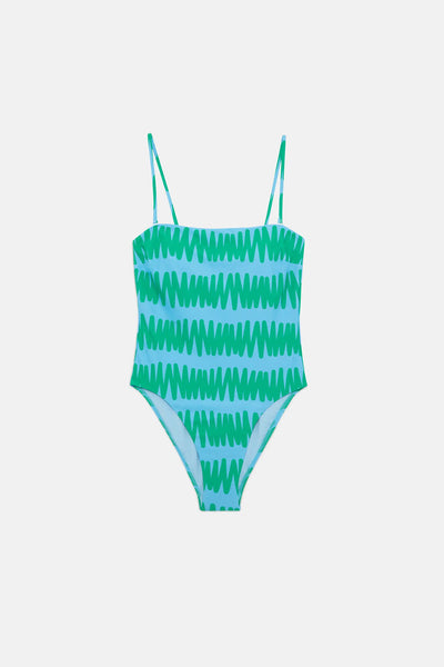 Compania Fantastica Summer Vibes Striped Straight Neckline Swimsuit