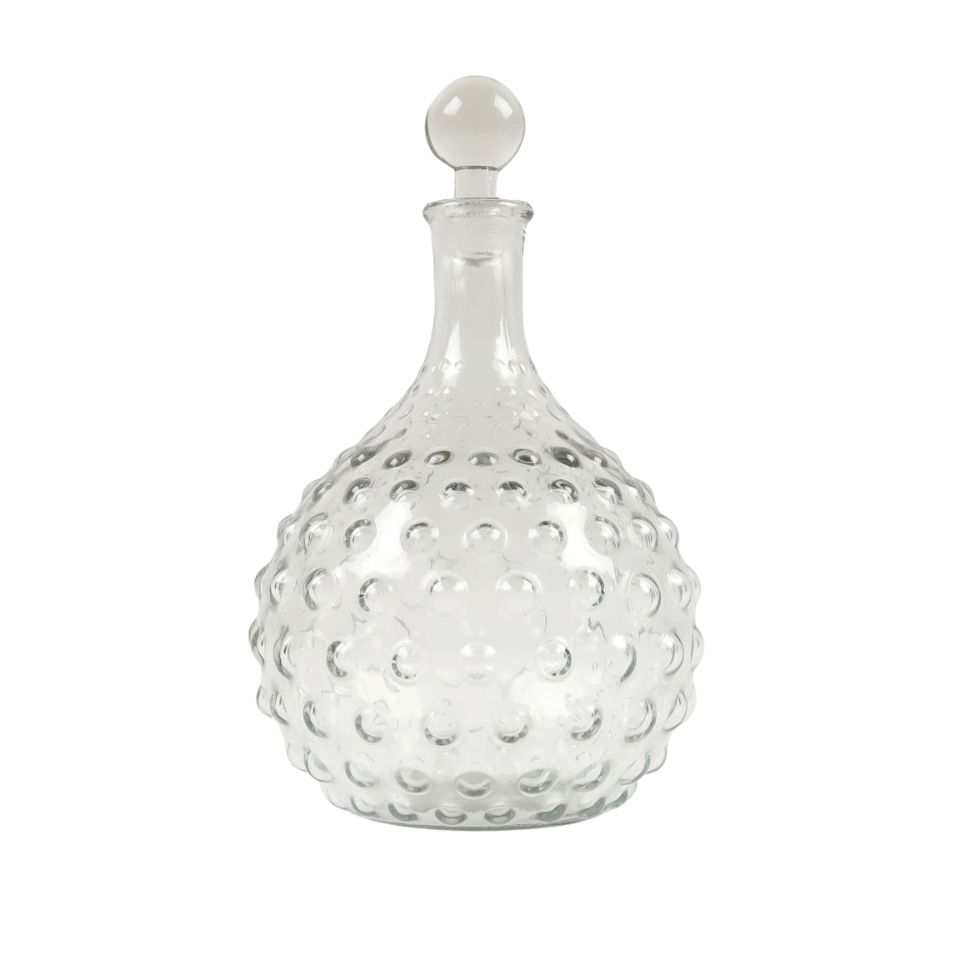 Terrace and Garden Glass Round Hobnail Decanter