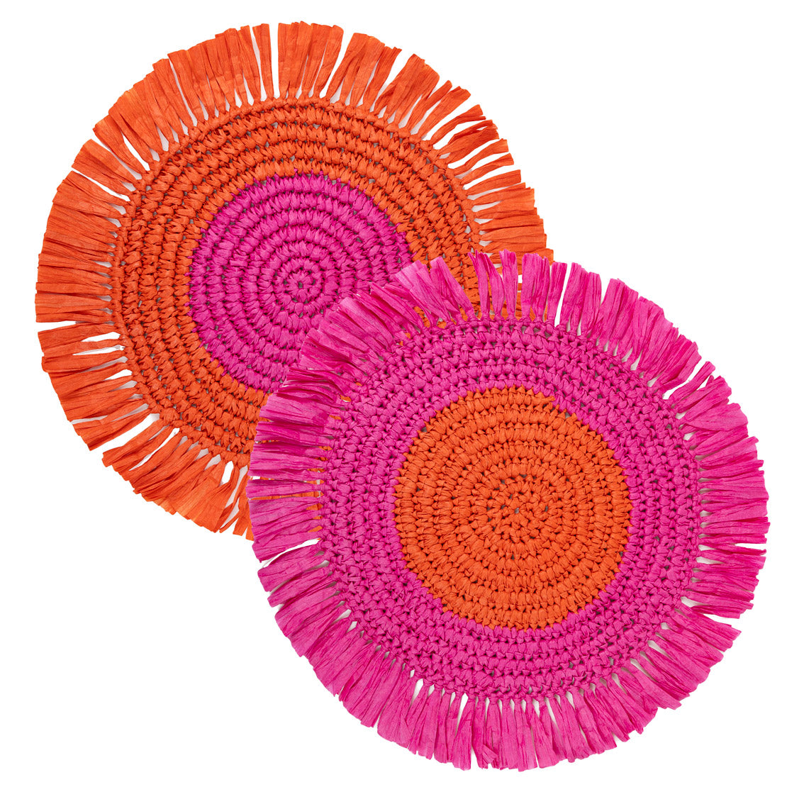 Talking Tables Pack of 2 Pink and Orange Raffia Place Mats