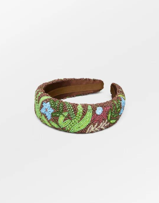 Becksondergaard Becksondergaard Tropica Wide Beaded Headband Partridge Brown